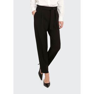 Theory Sash Tie Pants Drape Trouser With Belt Black Size 10